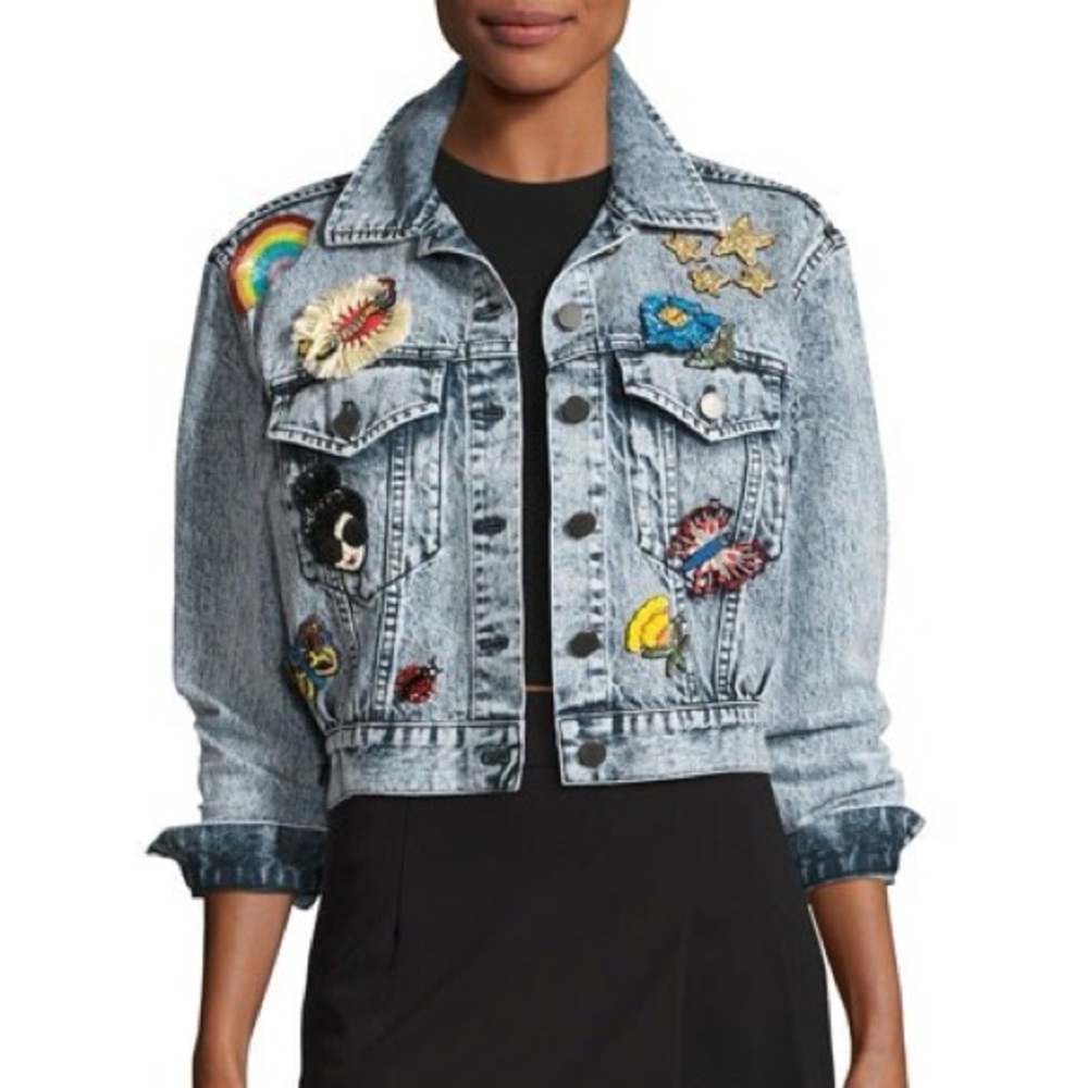 Alice + Olivia cropped denim jacket